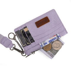 WG137-W0092  Wrangler Aztec Key Chain Wristlet Card Wallet - Purple