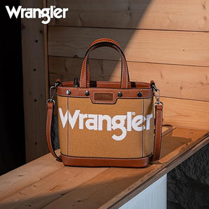 WG142-2005 Wrangler Canvas Mini Top Handle Tote//Crossbody - Brown