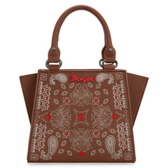 WG134-8012  Wrangler Paisley Mini Satchel/Crossbody - Brown