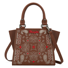 WG134-8012  Wrangler Paisley Mini Satchel/Crossbody - Brown
