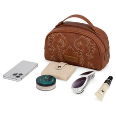 WG145 -190 Wrangler  Embroidered  Multi Purpose/Travel Pouch - Brown (Online Exclusive)