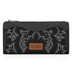 WG145-212 Wrangler Embroidered Bi-Fold Wallet - Black