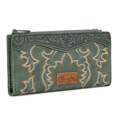WG145-212 Wrangler Embroidered Bi-Fold Wallet - Green