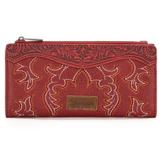 WG145-212 Wrangler Embroidered Bi-Fold Wallet - Red