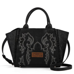 WG145G-8300  Wrangler Embroidered Trapezoid Concealed Carry Tote/Crossbody -Black