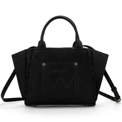 WG145G-8300  Wrangler Embroidered Trapezoid Concealed Carry Tote/Crossbody -Black