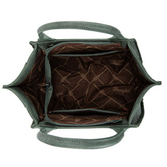 WG145G-8300  Wrangler Embroidered Trapezoid Concealed Carry Tote/Crossbody - Green