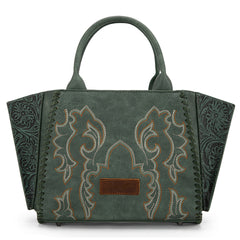 WG145G-8300  Wrangler Embroidered Trapezoid Concealed Carry Tote/Crossbody - Green