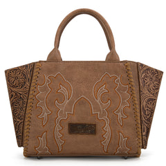 WG145G-8300  Wrangler Embroidered Trapezoid Concealed Carry Tote/Crossbody -Khaki