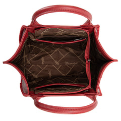 WG145G-8300  Wrangler Embroidered Trapezoid Concealed Carry Tote/Crossbody -Red