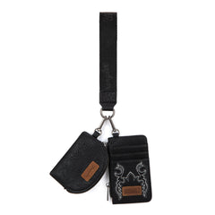 WG145-W007  Wrangler Embroidered Bi-Fold Wallet - Black