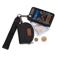 WG145-W007  Wrangler Embroidered Bi-Fold Wallet - Black