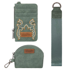 WG145-W007  Wrangler Embroidered Bi-Fold Wallet - Green
