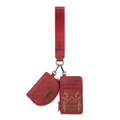 WG145-W007  Wrangler Embroidered Bi-Fold Wallet - Red