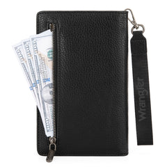 WG158-W065  Wrangler Cellphone Wallet Organizer - Black