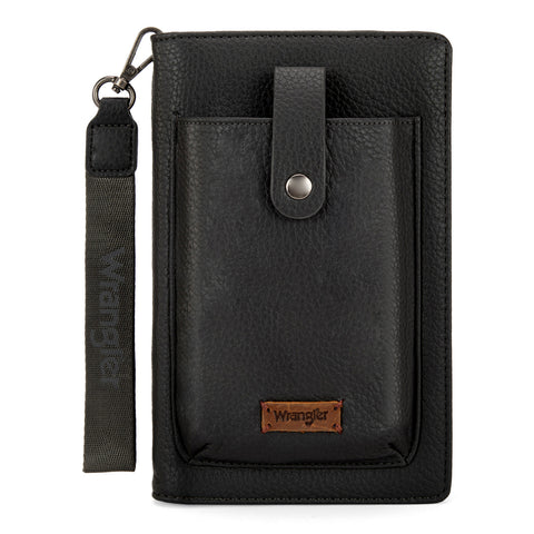 WG158-W065  Wrangler Cellphone Wallet Organizer - Black