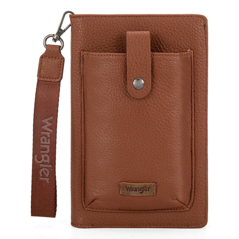 WG158-W065  Wrangler Cellphone Wallet Organizer - Brown