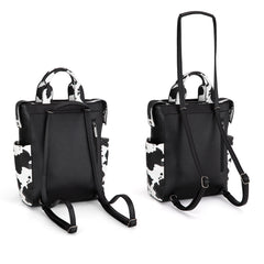 WG161-91123  Wrangler  Cow Print Tote/Shoulder Bag Convertible Backpack - BK-OW