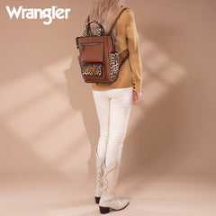 WG161-91123  Wrangler Leopard Print Tote/Shoulder Bag Convertible Backpack - Leopard