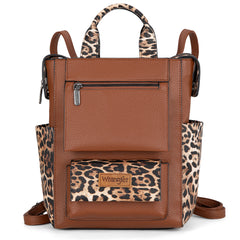 WG161-91123  Wrangler Leopard Print Tote/Shoulder Bag Convertible Backpack - Leopard