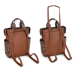 WG161-91123  Wrangler Leopard Print Tote/Shoulder Bag Convertible Backpack - Leopard