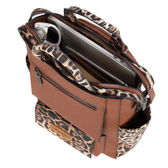 WG161-91123  Wrangler Leopard Print Tote/Shoulder Bag Convertible Backpack - Leopard