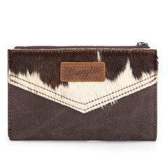 WG162-W0332 Wrangler Genuine Hair-On Cowhide Card Holder Bi-Fold Wallet