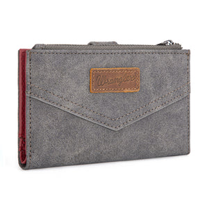 WG162-W0333 Wrangler Card Holder Bi-Fold Wallet - Grey
