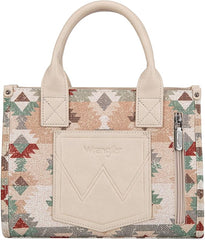 WG166G-81203S  Wrangler Southwestern Pattern Dual Sided Print-Tote/Crossbody -Beige