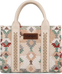 WG166G-81203S  Wrangler Southwestern Pattern Dual Sided Print-Tote/Crossbody -Beige