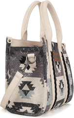 WG166G-81203S  Wrangler Southwestern Pattern Dual Sided Print-Tote/Crossbody -Black