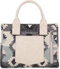 WG166G-81203S  Wrangler Southwestern Pattern Dual Sided Print-Tote/Crossbody -Black