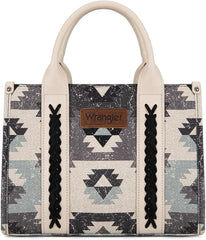 WG166G-81203S  Wrangler Southwestern Pattern Dual Sided Print-Tote/Crossbody -Black