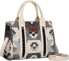 WG166G-81203S  Wrangler Southwestern Pattern Dual Sided Print-Tote/Crossbody -Black