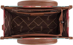WG166G-81203S  Wrangler Southwestern Pattern Dual Sided Print-Tote/Crossbody -Coffee