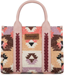 WG166G-81203S  Wrangler Southwestern Pattern Dual Sided Print-Tote/Crossbody -Pink