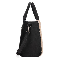 WG166G-8120 Wrangler Sherpa Southwestern Print Small Canvas Tote/Crossbody - Black