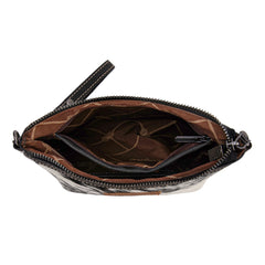WG169-1812  Wrangler Genuine Hair-On Cowhide Crossbody - Black