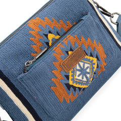 WG174-1832  Wrangler Southwestern Knitted Crossbody Bag - Jean