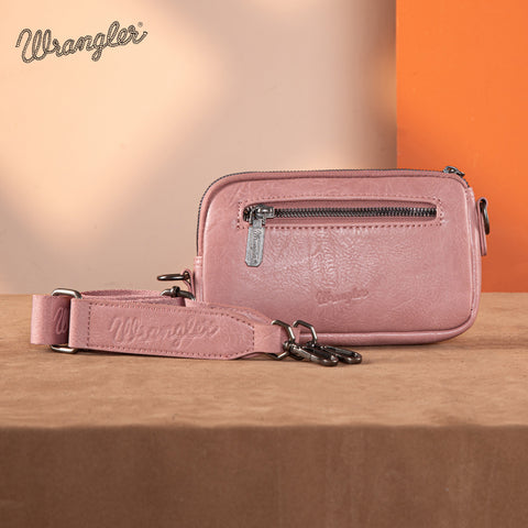 WG174-1833  Wrangler Southwestern Knitted Mini Crossbody/Wallet - Hot Pink
