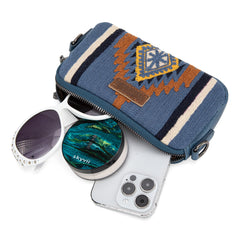 WG174-1833   Wrangler Southwestern Knitted Mini Crossbody/Wallet - Jean