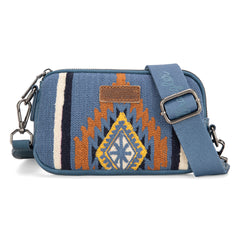 WG174-1833   Wrangler Southwestern Knitted Mini Crossbody/Wallet - Jean