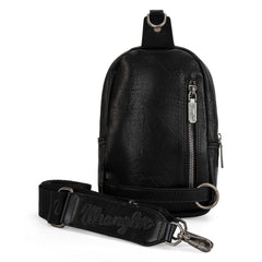 WG174-210  Wrangler Southwestern Knitted Sling Bag - Black