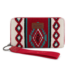 WG174-W0062   Wrangler Southwestern Knitted Wallet/Wristlet - Burgundy