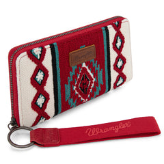 WG174-W0062   Wrangler Southwestern Knitted Wallet/Wristlet - Burgundy