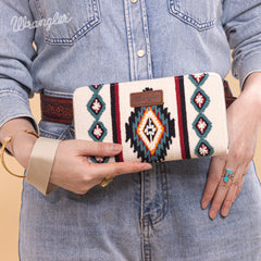 WG174-W0062   Wrangler Southwestern Knitted Wallet/Wristlet - Beige
