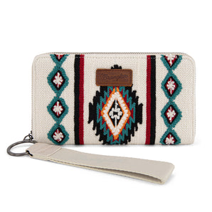 WG174-W0062 Wrangler Southwestern Knitted Wallet/Wristlet - Beige