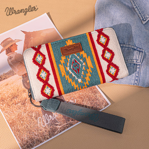 WG174-W0062   Wrangler Southwestern Knitted Wallet/Wristlet - Navy