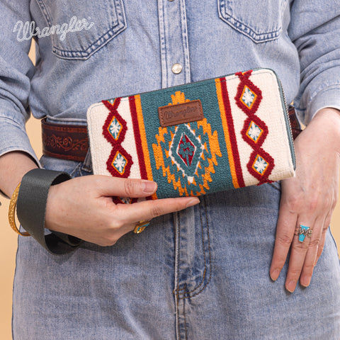 WG174-W0062   Wrangler Southwestern Knitted Wallet/Wristlet - Navy