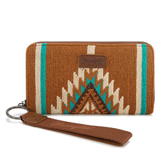 WG174-W006   Wrangler Southwestern Knitted Wallet/Wristlet - Brown